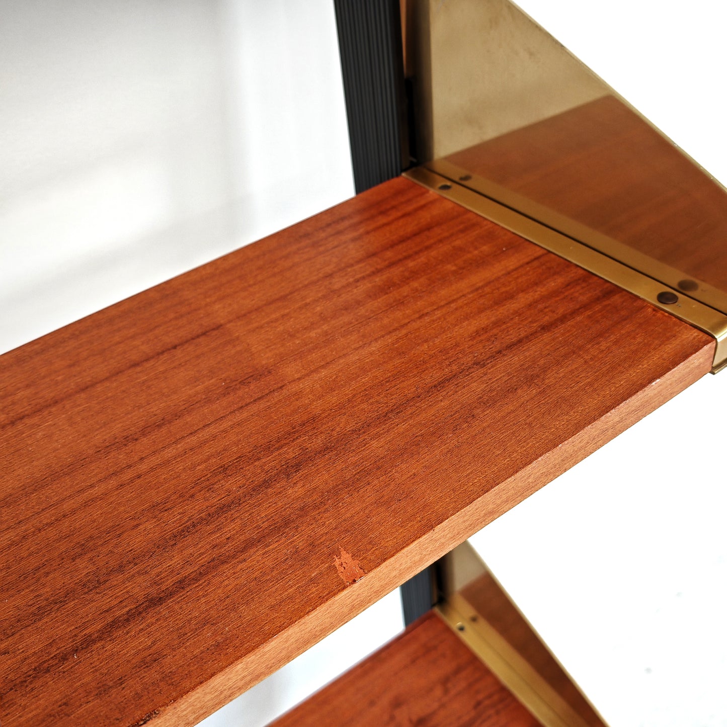 Libreria design vintage legno e ottone anni 60 produzione FEAL - disponibili 2