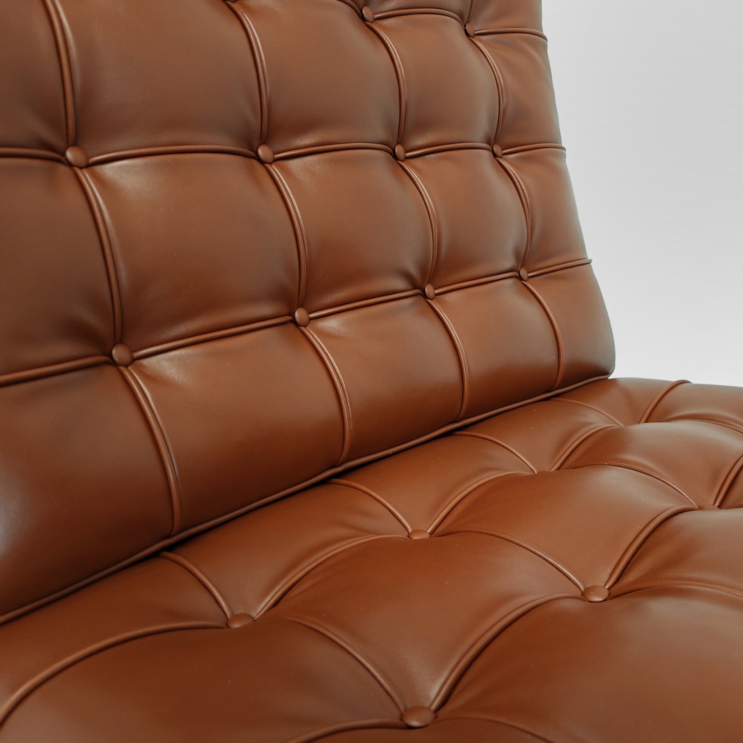 Coppia di ICONICHE POLTRONE IN PELLE COGNAC Tabacco Poltrone Barcelona Ludwig Mies van der Rohe per Knoll