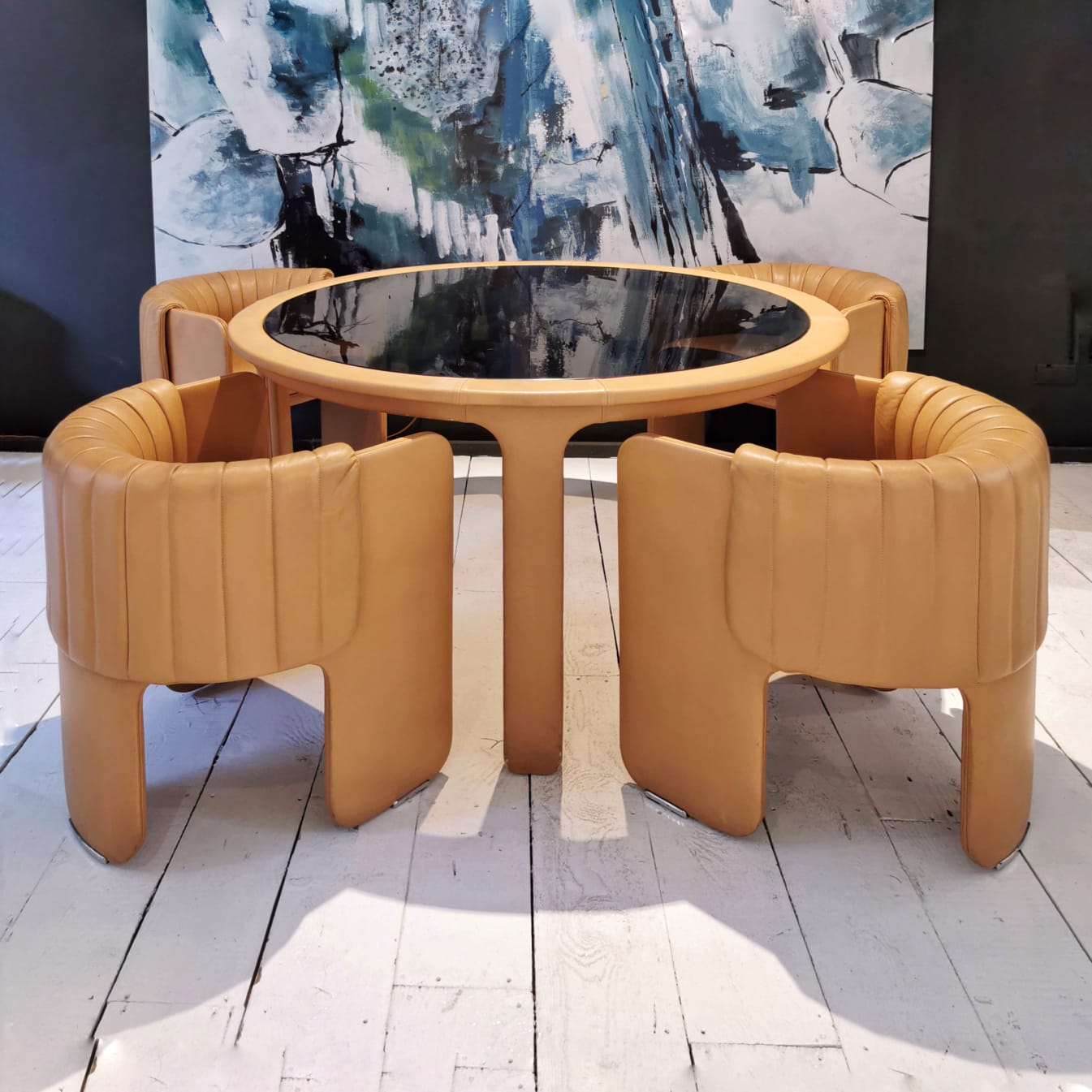 Tavolo tondo Dinette Luigi Massoni per Poltrona Frau 1970's