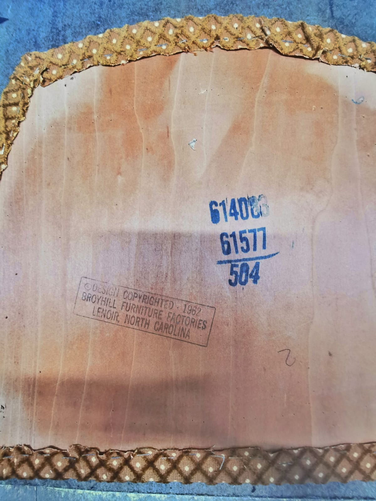 Set di 6 sedie Brasilia vintage in legno e velluto, Broyhill U.S.A. anni 60