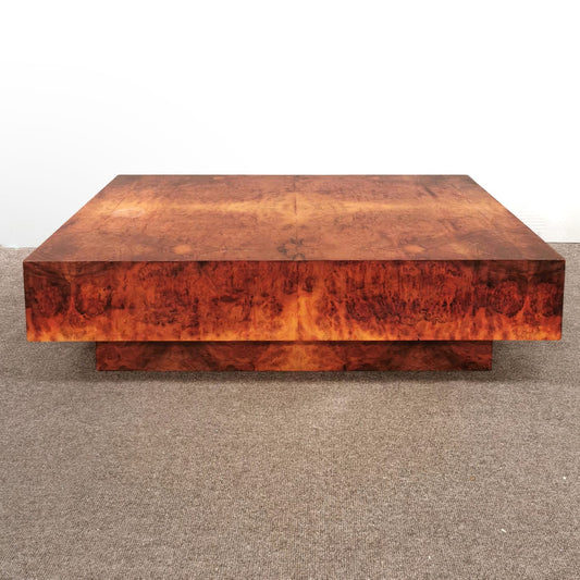 Tavolino rettangolare Radica vintage anni 70