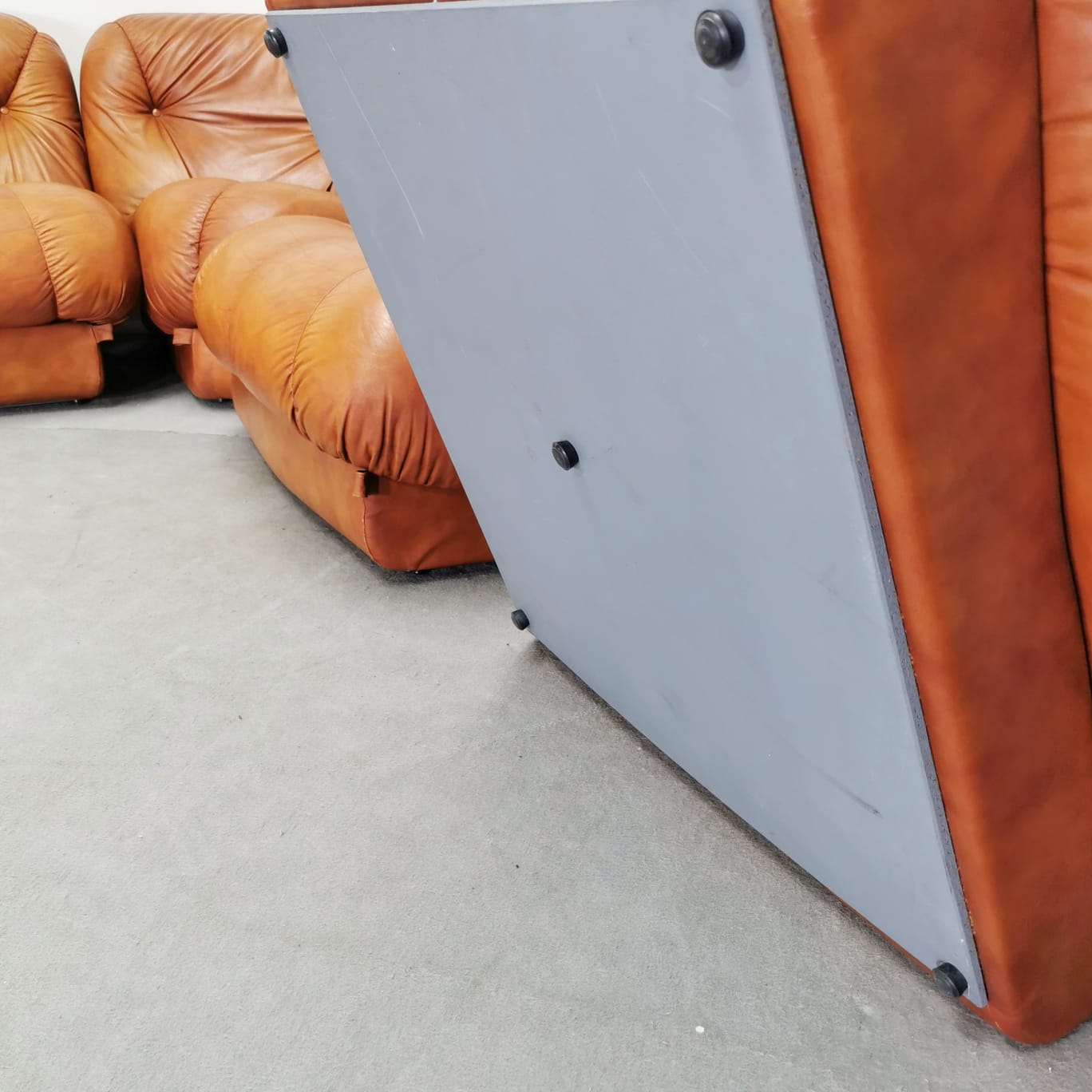 Divano modulare in Pelle, Nuvolone Rino Maturi per Mimo Design 1970's
