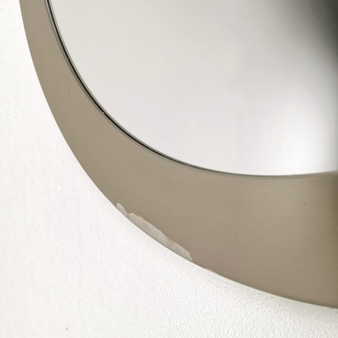 Specchio di design italiano vintage anni 70 tondo Acciaio