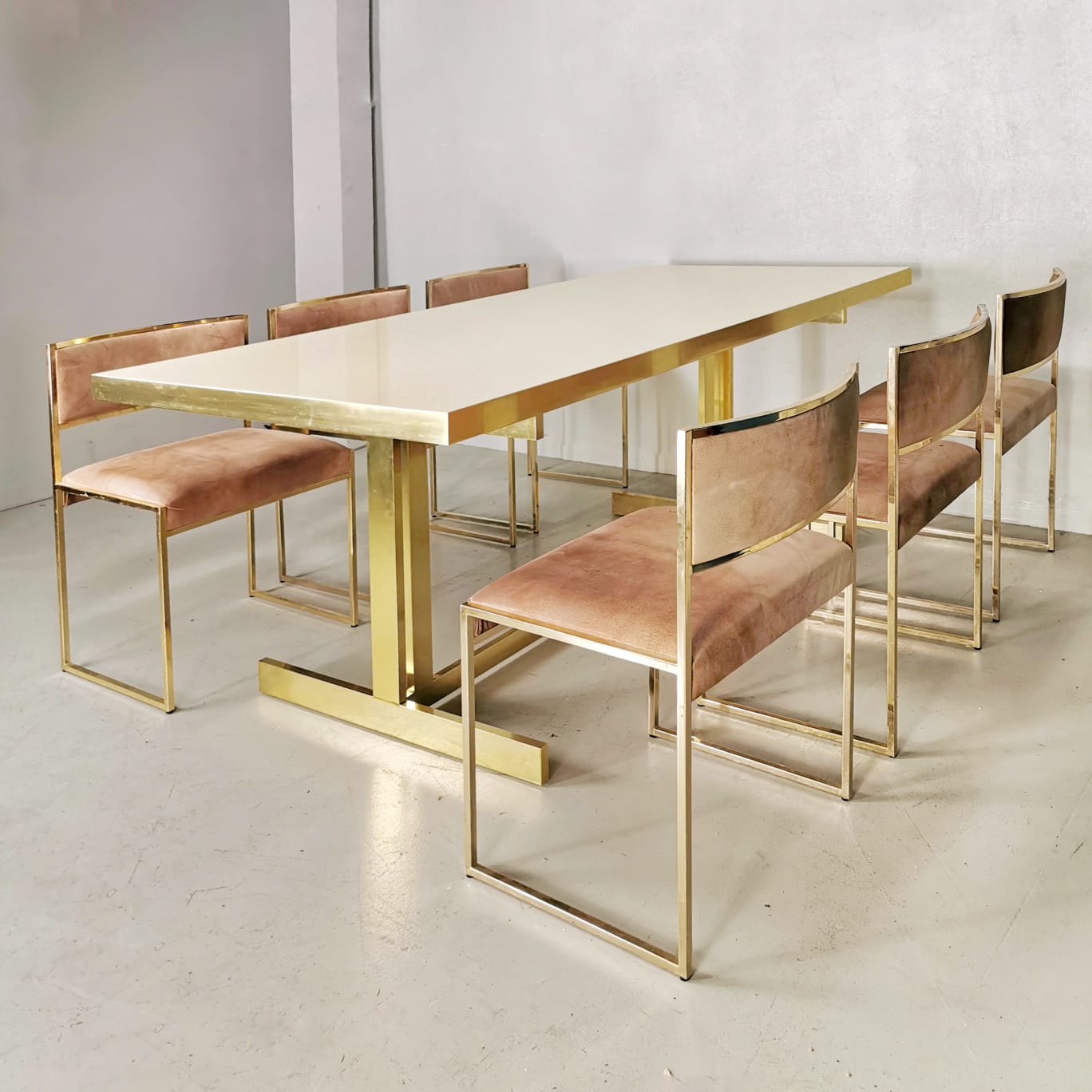 Tavolo Rettangolare nello stile Willy Rizzo anni 70