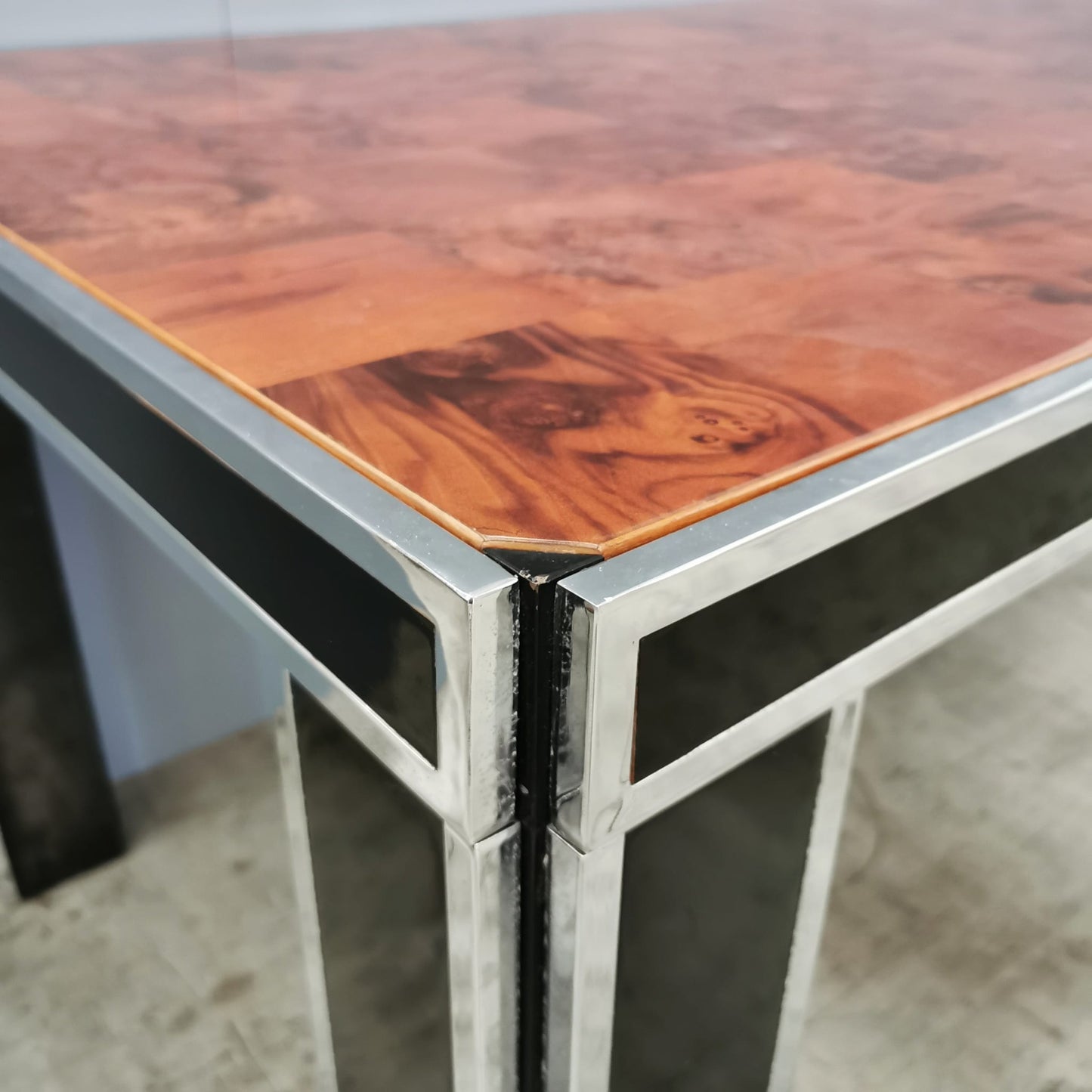 Tavolo in radica vintage anni 70 (stile Willy Rizzo)