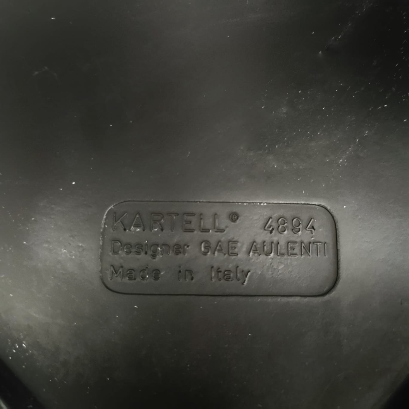 Tavolino design vintage plastica Kartel quadrato nero modello 4894 designer Gae Aulenti anni 70