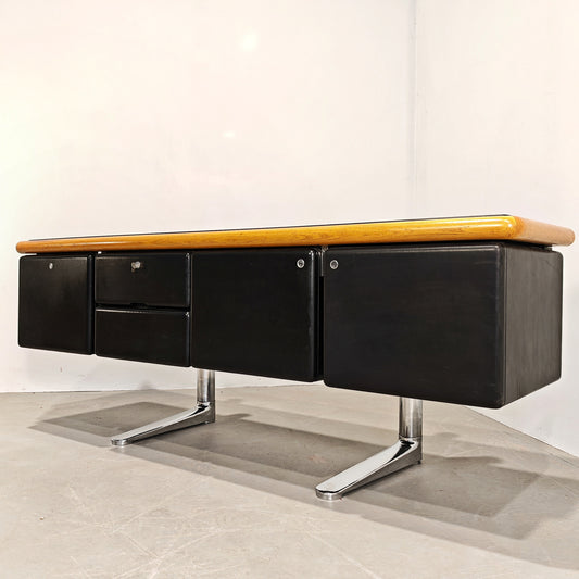 Sideboard Credenza in pelle Warren Platner per Knoll 1970's