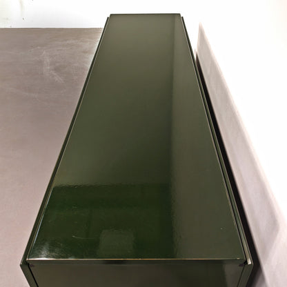 Buffet enfilade vintage années 70 laqué vert anglais