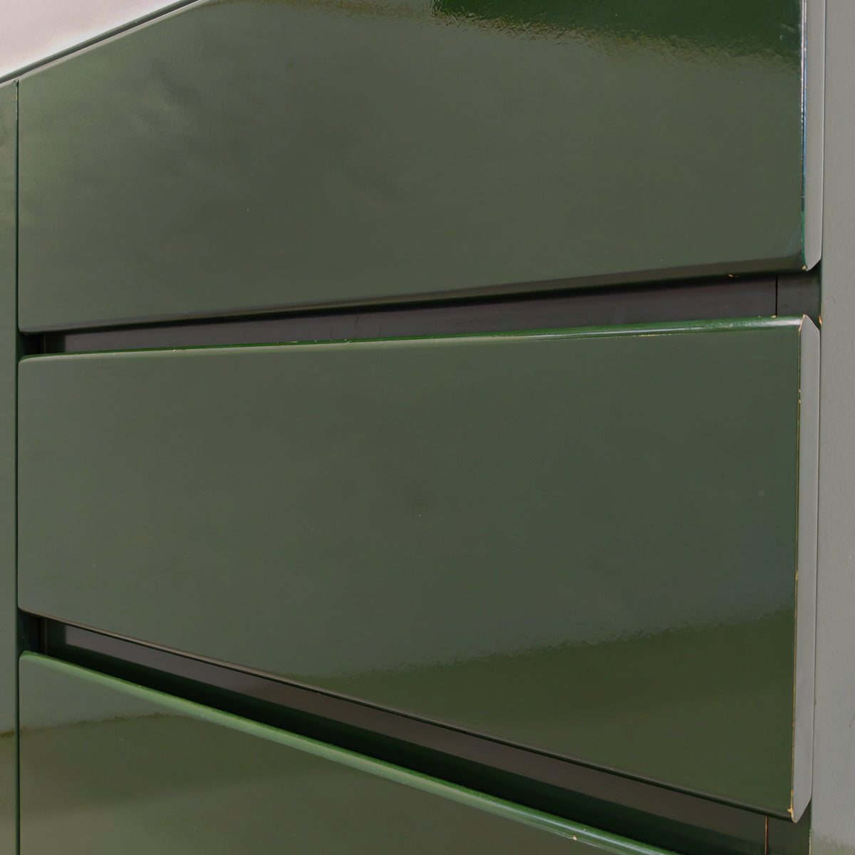 Buffet enfilade vintage années 70 laqué vert anglais
