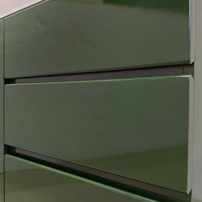 Buffet enfilade vintage années 70 laqué vert anglais