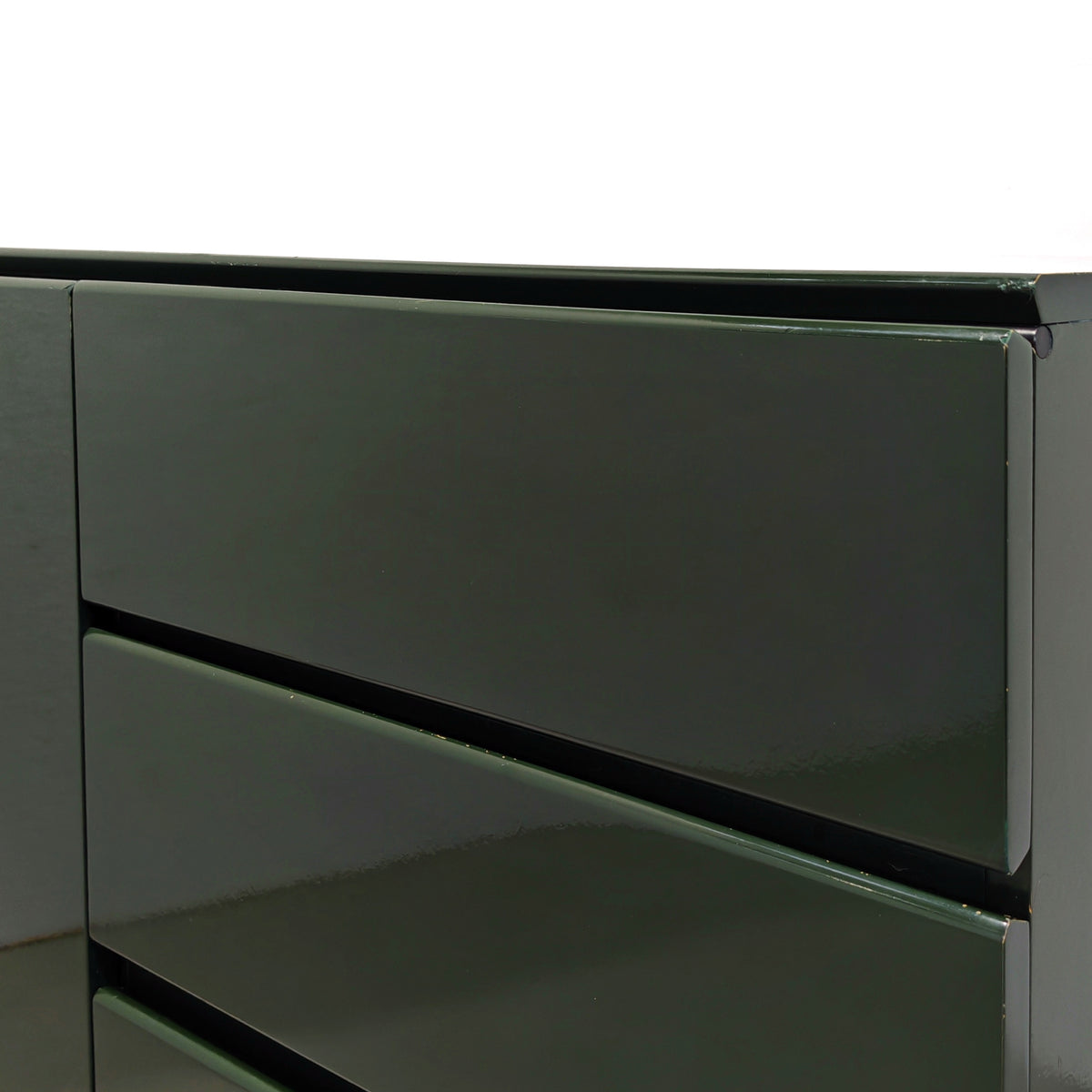 Buffet enfilade vintage années 70 laqué vert anglais