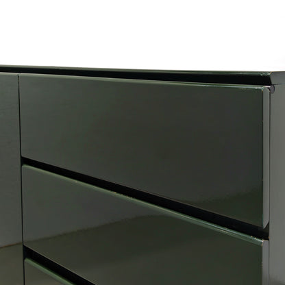 Buffet enfilade vintage années 70 laqué vert anglais