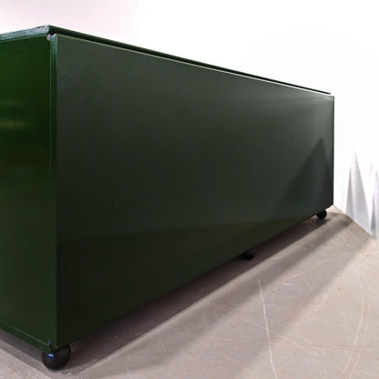 Buffet enfilade vintage années 70 laqué vert anglais