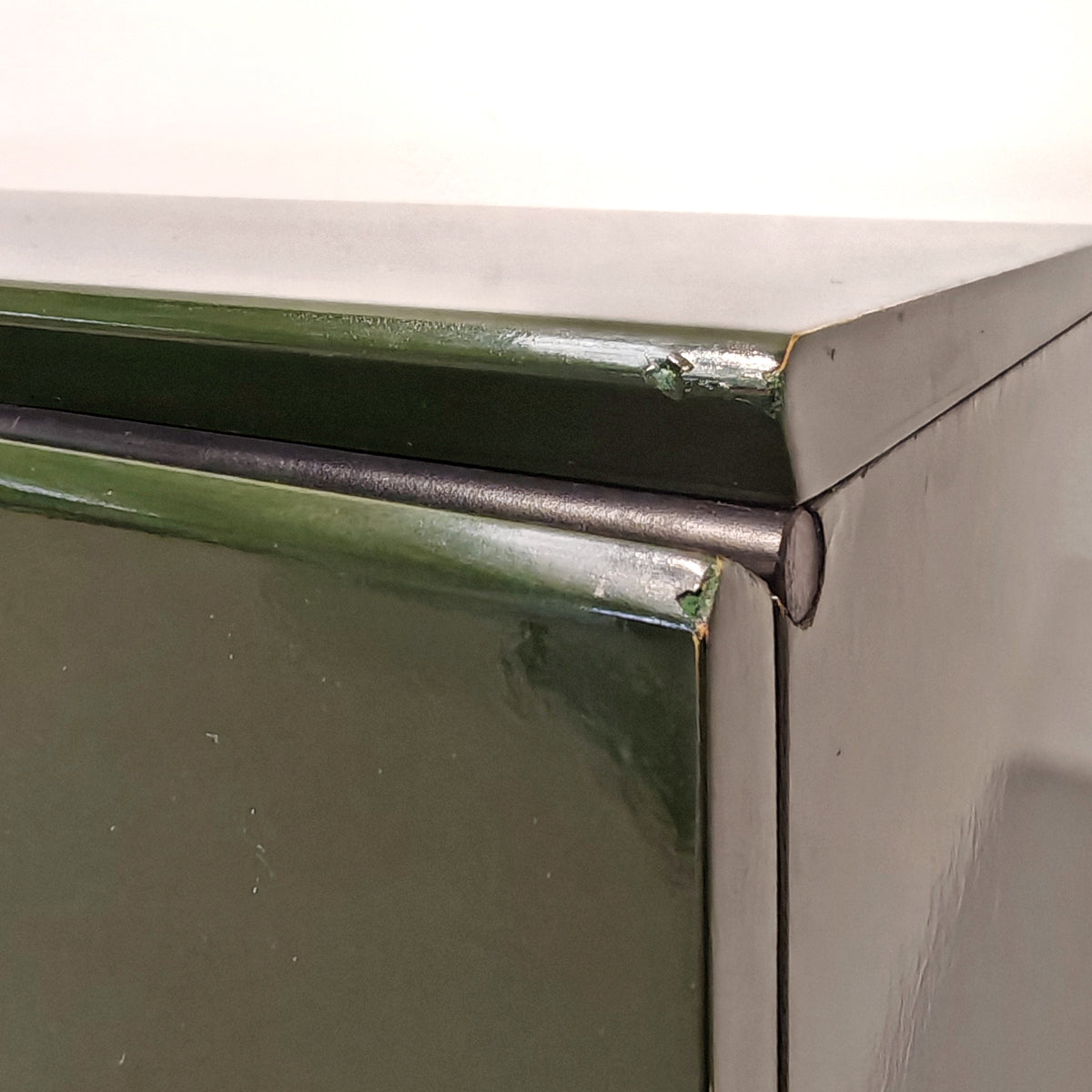 Buffet enfilade vintage années 70 laqué vert anglais