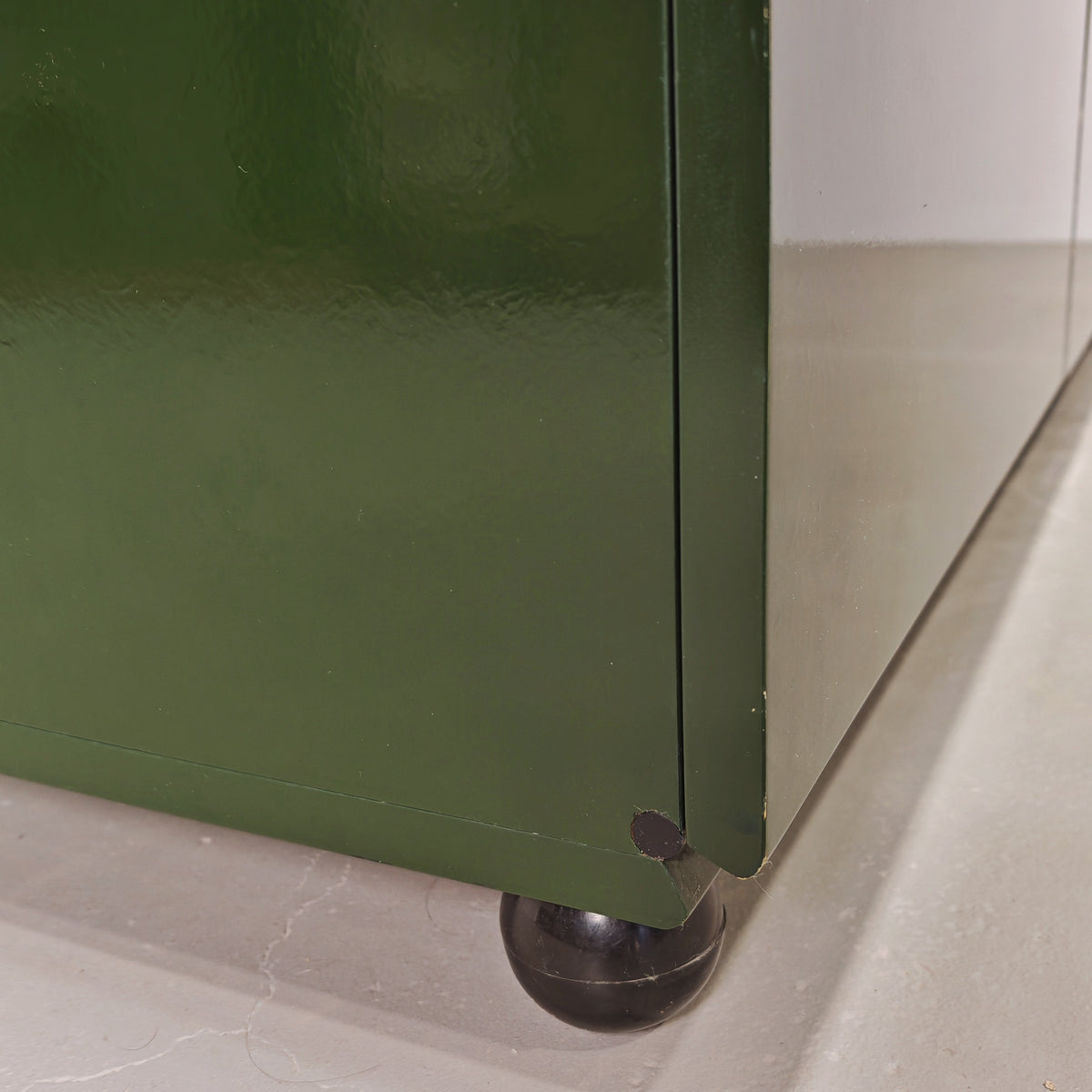 Buffet enfilade vintage années 70 laqué vert anglais