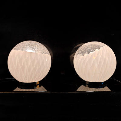 Pair of spherical bedside lamps from the 1970s (attributed to VeArt)