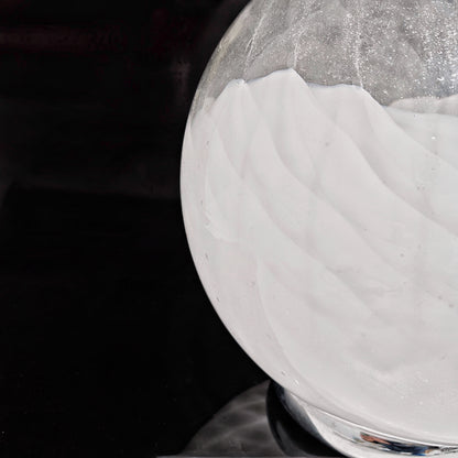 Lampe de table sphérique blanche en verre de Murano années 70 - Veart