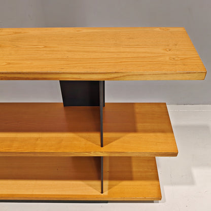 Bibliothèque mobile en chêne, Charlotte Perriand, années 70