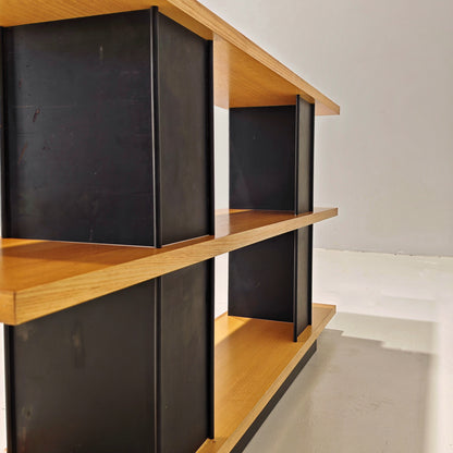 Bibliothèque mobile en chêne, Charlotte Perriand, années 70
