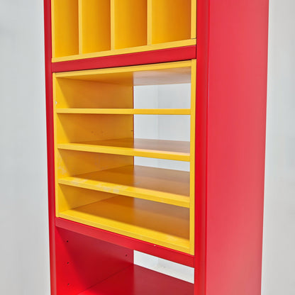 Meuble bibliothèque porte-vinyles laqué années 80