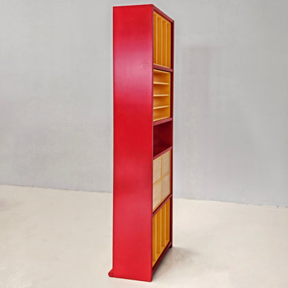 Meuble bibliothèque porte-vinyles laqué années 80