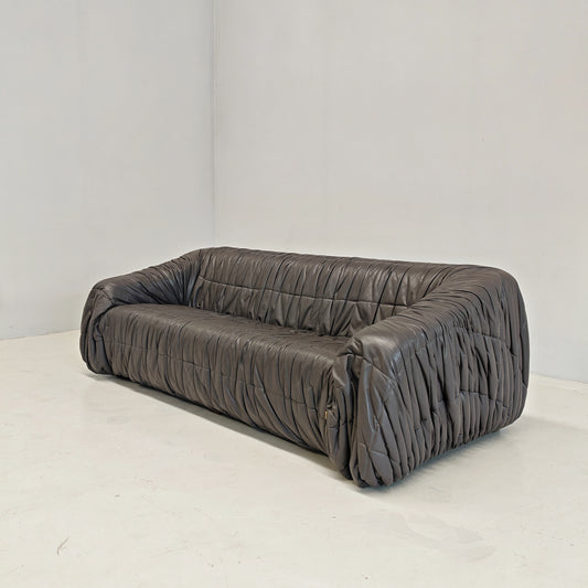 Divano 3 posti in pelle modello Piumino, De Pas D'Urbino Lomazzi per Dall'Oca anni 70