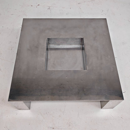 Table basse en acier modèle Tebe, Giovanni Offredi pour Saporiti, années 70