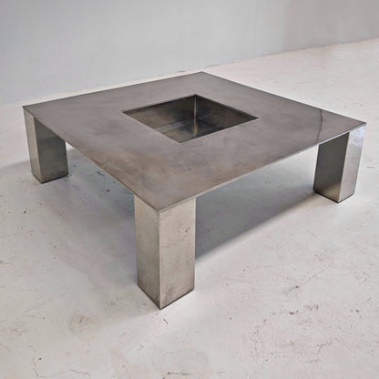 Table basse en acier modèle Tebe, Giovanni Offredi pour Saporiti, années 70
