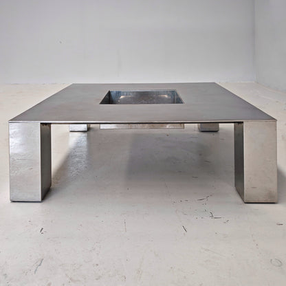Table basse en acier modèle Tebe, Giovanni Offredi pour Saporiti, années 70