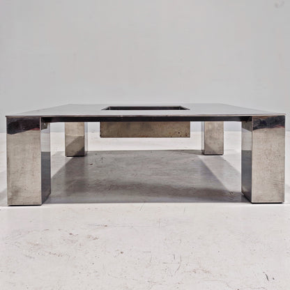 Table basse en acier modèle Tebe, Giovanni Offredi pour Saporiti, années 70