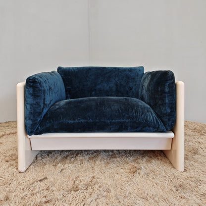 Fauteuil Studio Simon par Gavina en velours bleu années 70