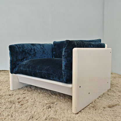 Fauteuil Studio Simon par Gavina en velours bleu années 70