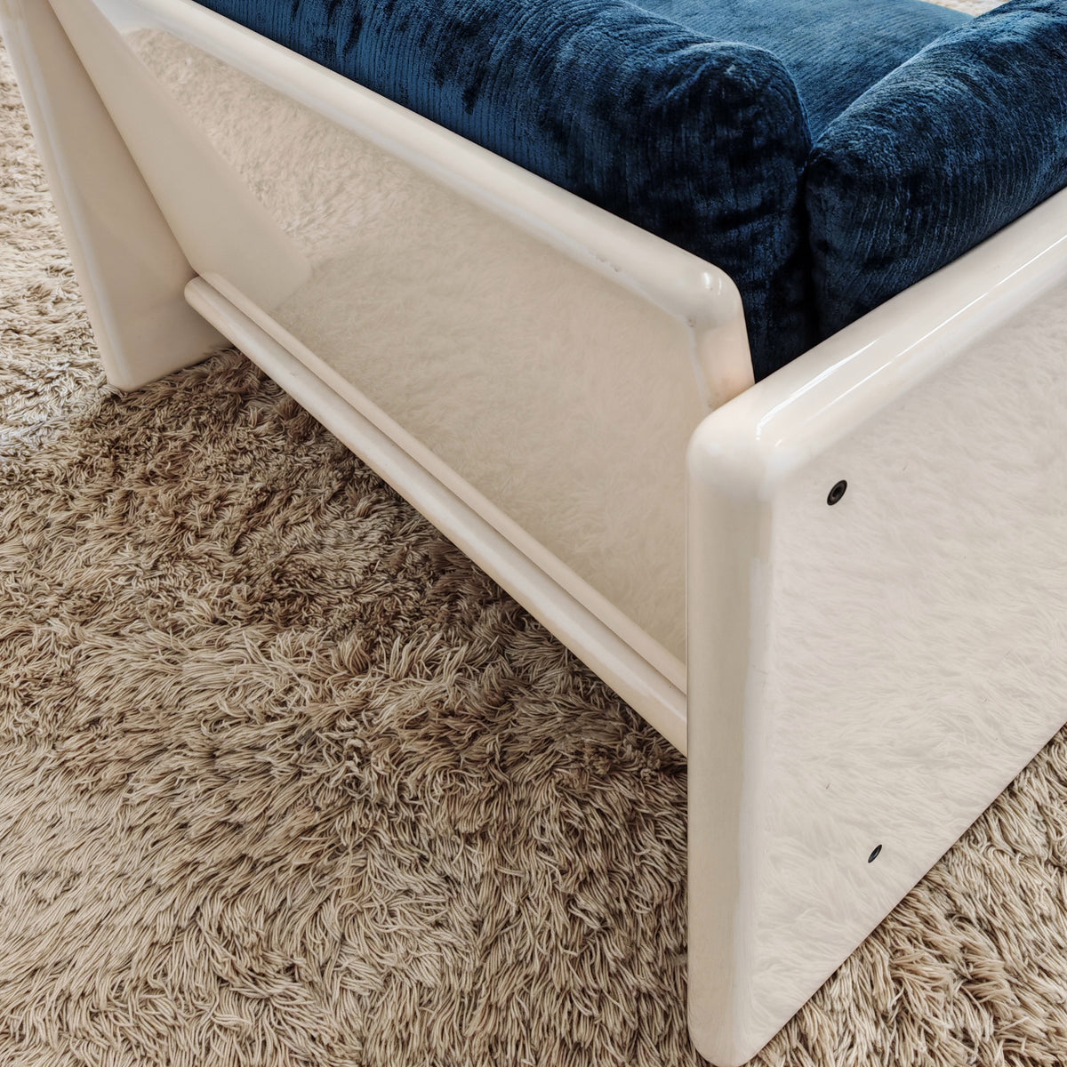 Fauteuil Studio Simon par Gavina en velours bleu années 70