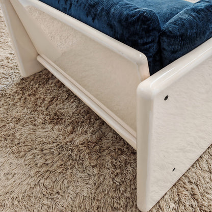 Fauteuil Studio Simon par Gavina en velours bleu années 70