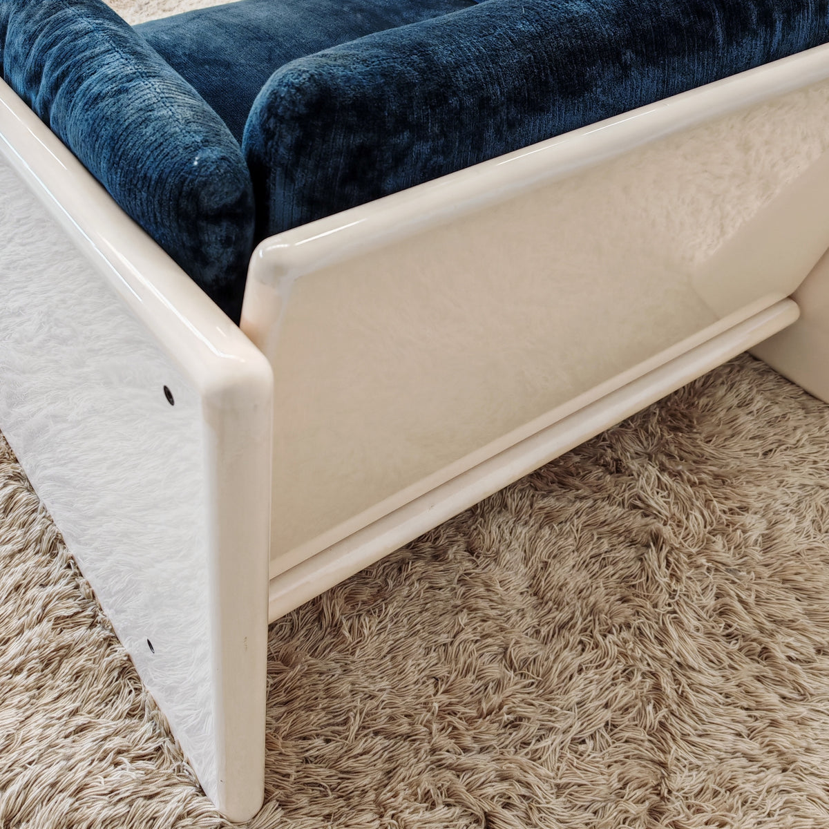 Fauteuil Studio Simon par Gavina en velours bleu années 70