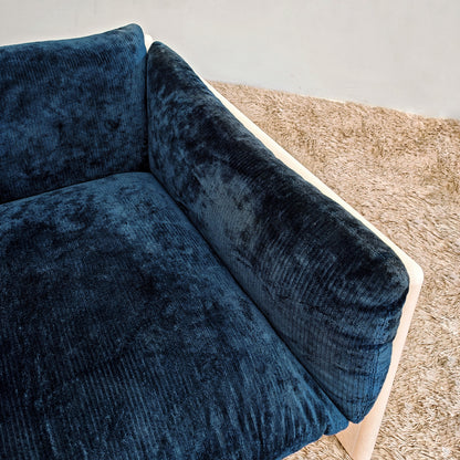 Fauteuil Studio Simon par Gavina en velours bleu années 70