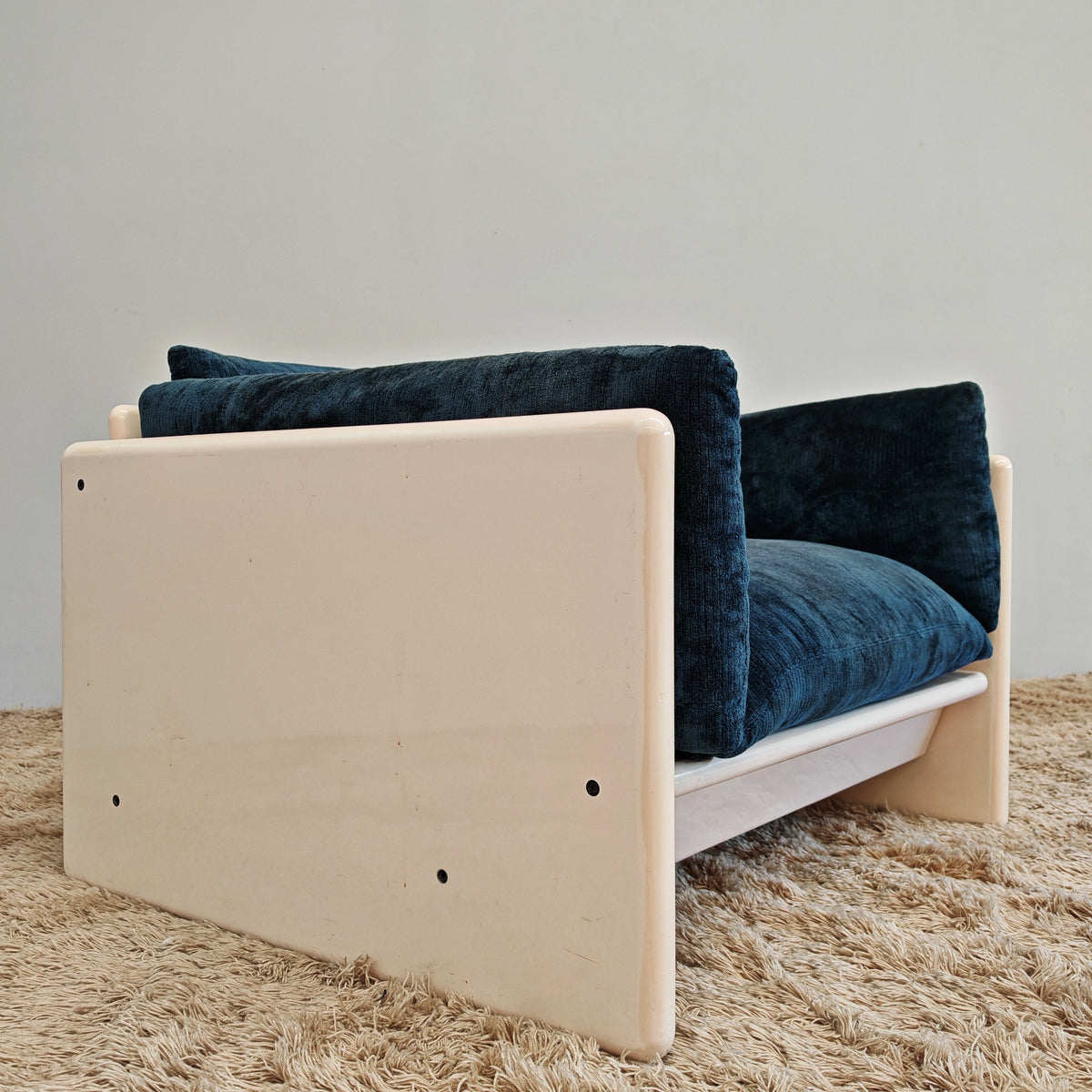 Fauteuil Studio Simon par Gavina en velours bleu années 70