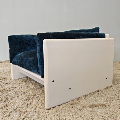 Fauteuil Studio Simon par Gavina en velours bleu années 70