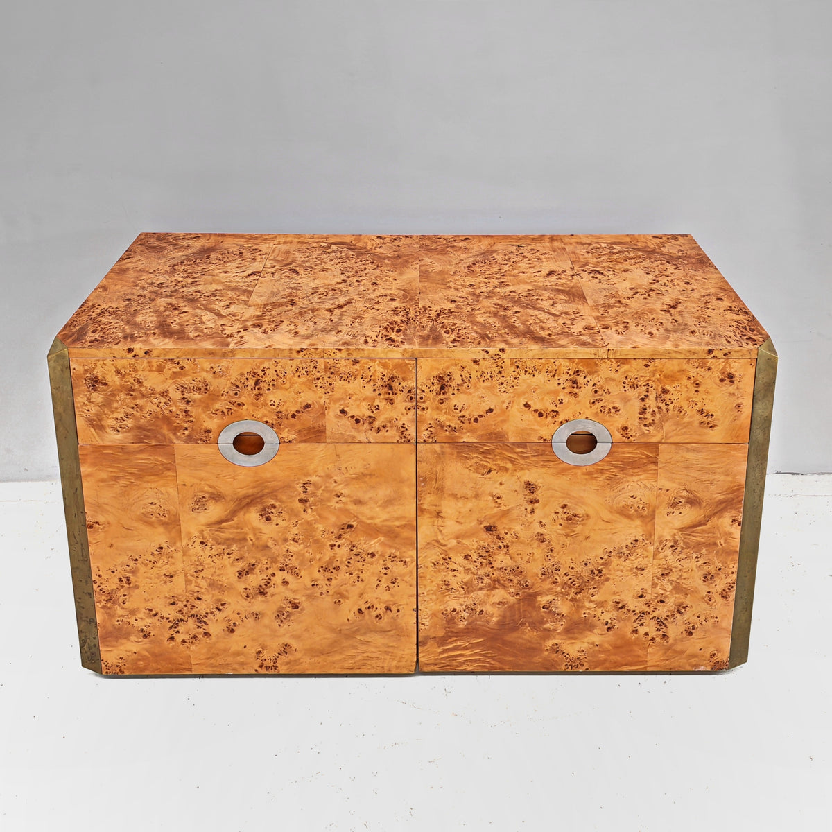 Buffet en ronce de bois Willy Rizzo pour Mario Sabot