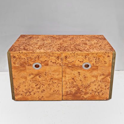 Buffet en ronce de bois Willy Rizzo pour Mario Sabot