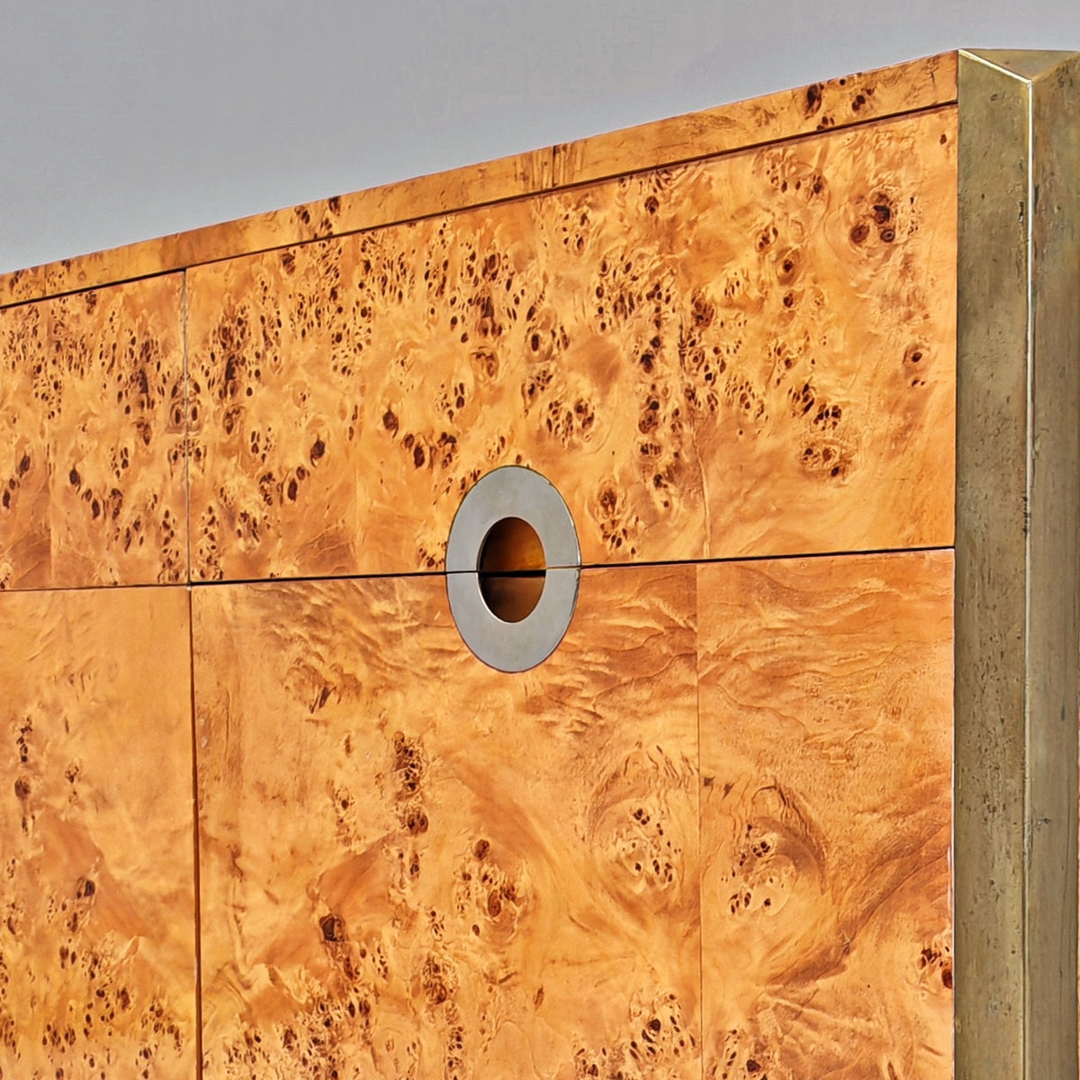 Buffet en ronce de bois Willy Rizzo pour Mario Sabot