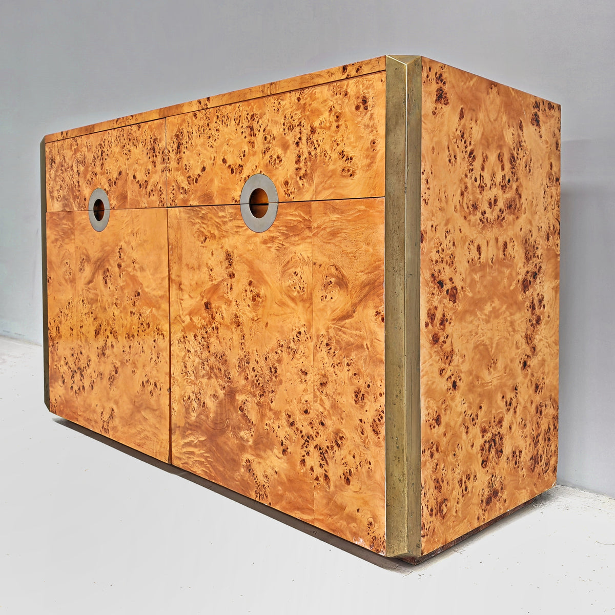 Buffet en ronce de bois Willy Rizzo pour Mario Sabot