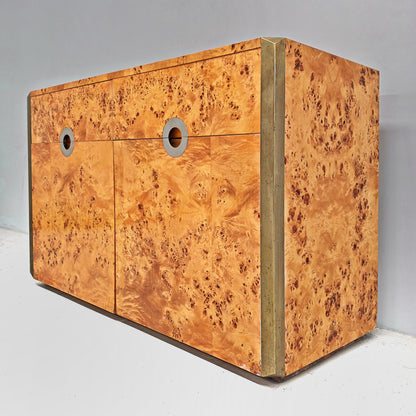 Buffet en ronce de bois Willy Rizzo pour Mario Sabot