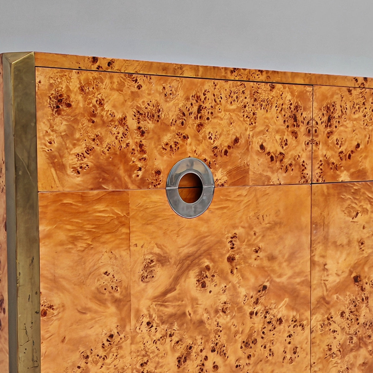 Buffet en ronce de bois Willy Rizzo pour Mario Sabot