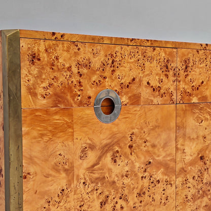 Buffet en ronce de bois Willy Rizzo pour Mario Sabot