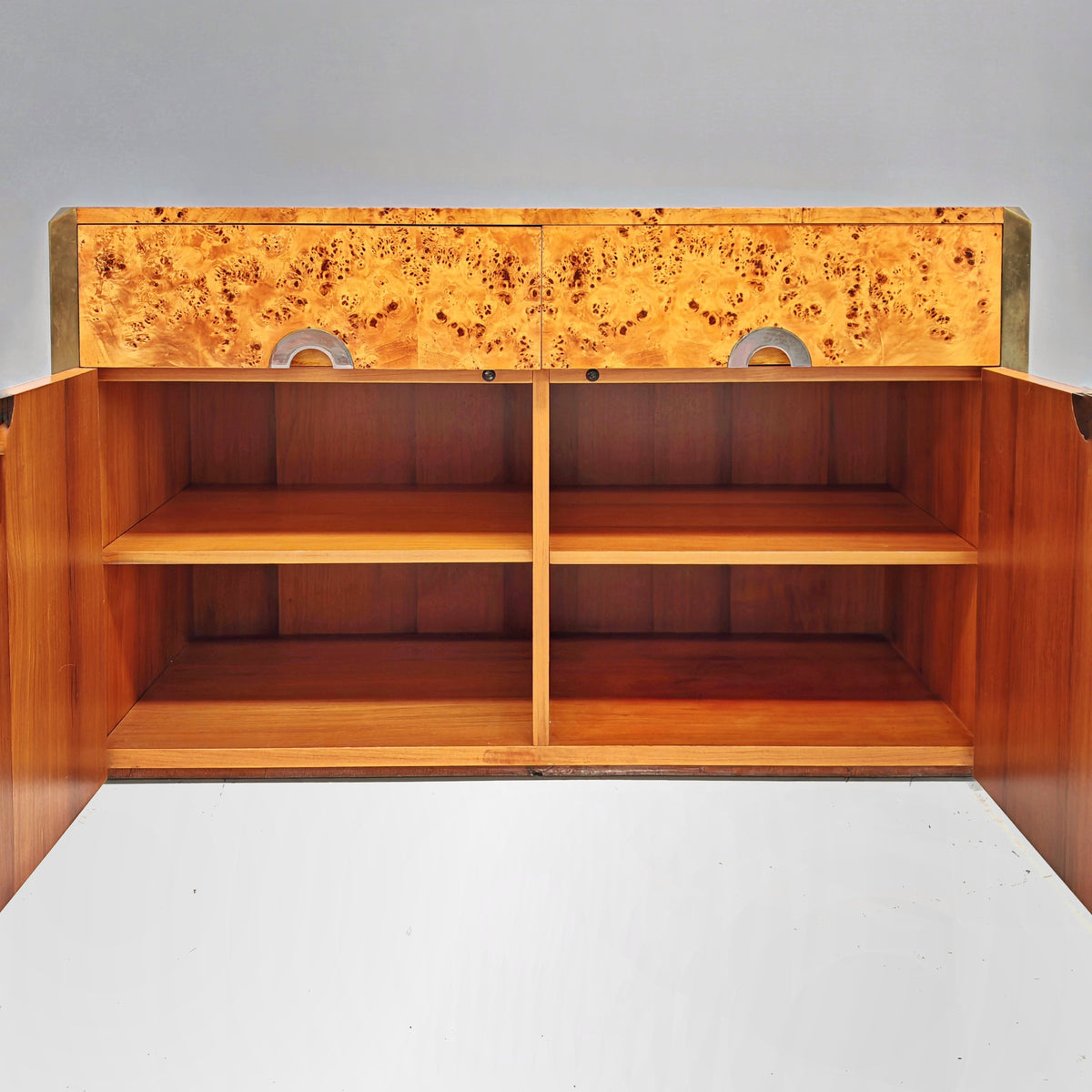 Buffet en ronce de bois Willy Rizzo pour Mario Sabot