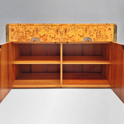 Buffet en ronce de bois Willy Rizzo pour Mario Sabot