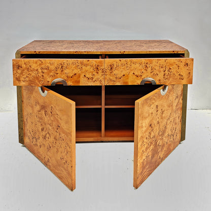 Buffet en ronce de bois Willy Rizzo pour Mario Sabot