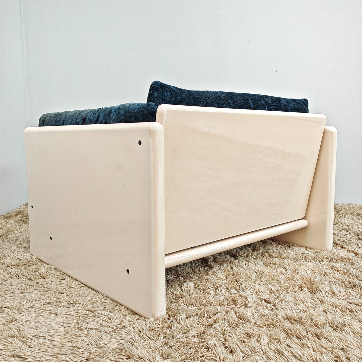 Fauteuil Studio Simon par Gavina en velours bleu années 70