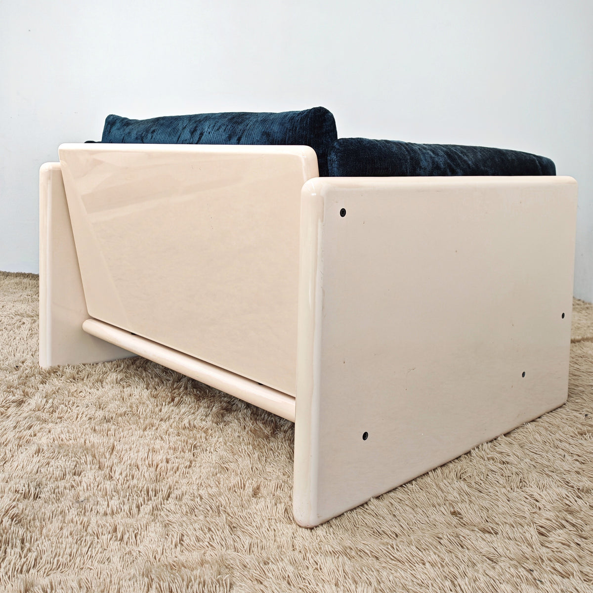 Fauteuil Studio Simon par Gavina en velours bleu années 70